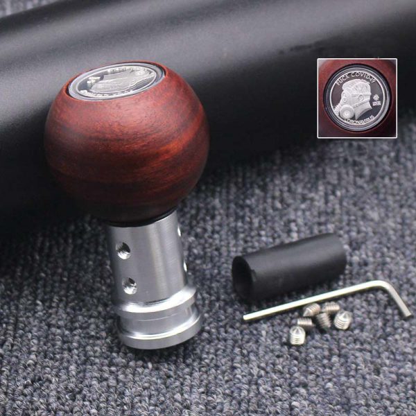 Red sandalwood shift knob with logo