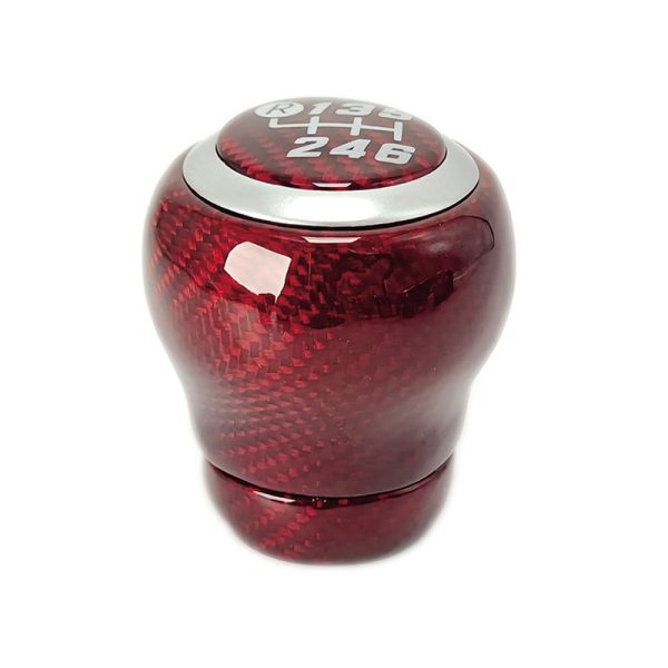 red subaru gear knob carbon fiber